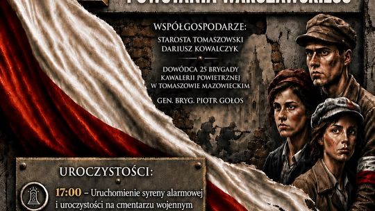 Plakat obchodów 82. rocznicy wybuchu Powstania Warszawskiego w Tomaszowie Mazowieckim