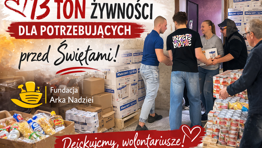 13 ton żywności dla potrzebujących. Fundacja Arka Nadziei pomaga przed Wielkanocą