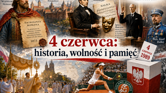 4 czerwca: od Władysława Hermana po Moniuszkę, od wolności 1989 roku po tenisowy sen Mai Chwalińskiej