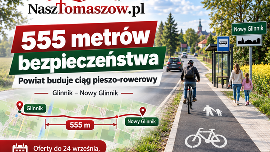 555 metrów między Glinnikiem a Nowym Glinnikiem. Powiat buduje ciąg pieszo-rowerowy