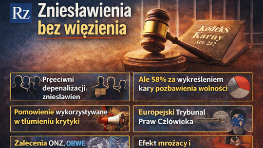 58 proc. ekspertów  jest przeciwnych depenalizacji zniesławień.