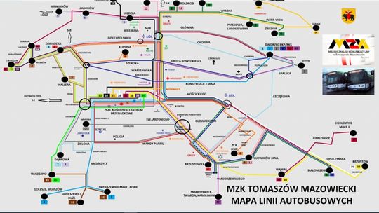 /AKTUALIZACJA/ Komunikacyjna rewolucja w Tomaszowie (mapa linii)