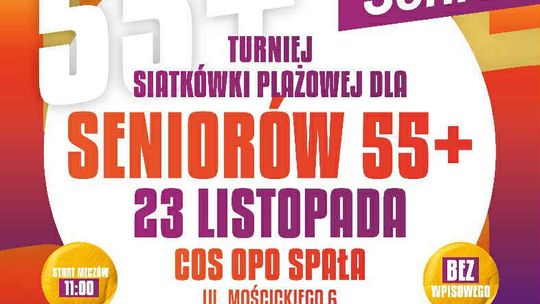 Aktywny Senior 55+: turniej siatkówki plażowej w Spale już 23 listopada