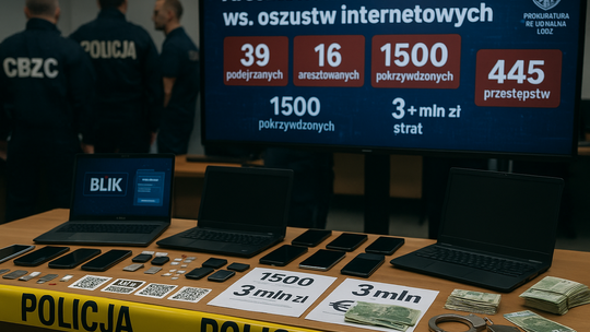 Aresztowania w śledztwie ws. oszustw internetowych; 1500 pokrzywdzonych