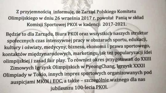 Barbara Klatka ponownie w Komisji Sportowej PKOl