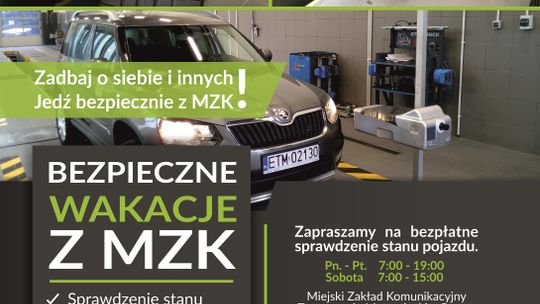 Bezpieczne wakacje z MZK ‒ sprawdź bezpłatnie stan auta