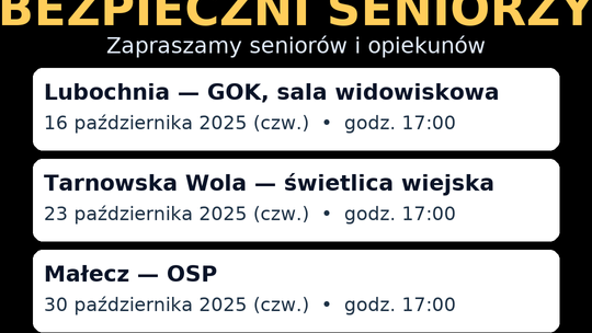 „Bezpieczni Seniorzy” w gminie Lubochnia. Stowarzyszenie „Step by Step” z mikrograntem 10 000 zł