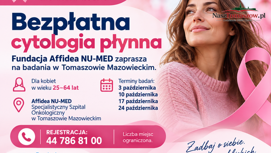 Bezpłatna cytologia płynna w Tomaszowie. Cztery terminy badań w październiku
