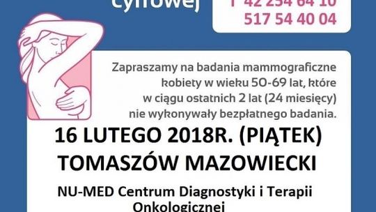 Bezpłatna mammografia w technologii cyfrowej