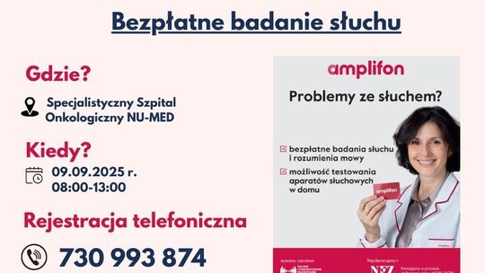 Bezpłatne badanie słuchu w szpitalu – zapraszamy 9 września