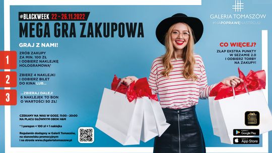 Black Week w Galerii Tomaszów – Mega Gra Zakupowa dla wszystkich!