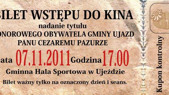 Cezary Pazura - Honorowy Obywatel Gminy Ujazd