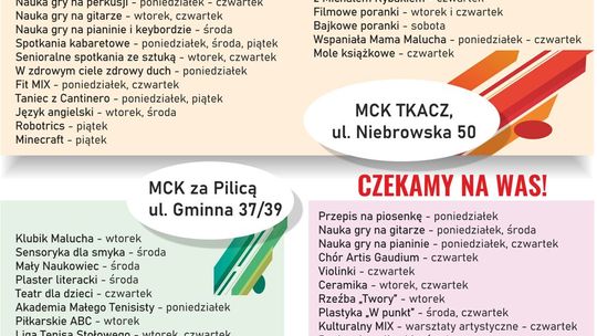 Chcesz rozwijać swoje pasje? Przyjdź do MCK