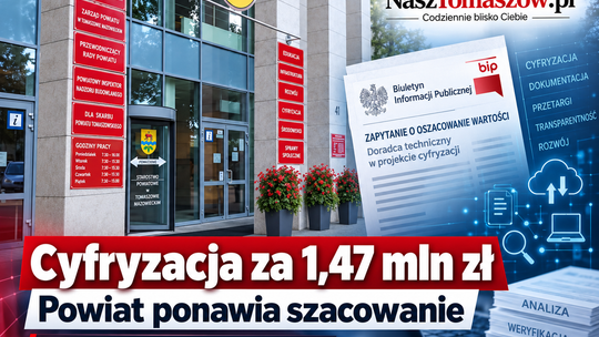 Cyfryzacja za 1,47 mln zł. Powiat ponawia szacowanie, a w BIP pojawia się… dach