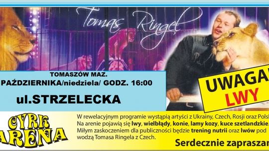 Cyrk Arena wpadnie na dzień do Tomaszowa