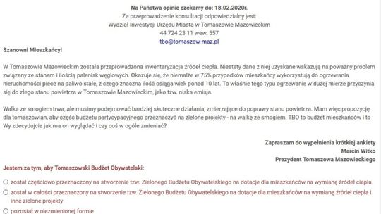 Czy powstanie zielony budżet? Wypełnij ankietę!