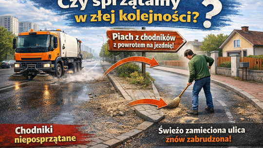 Czy sprzątamy miasto w złej kolejności? Najpierw ulice, potem… z powrotem piach