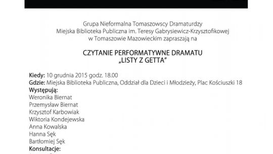 Czytać performatywnie... "Listy z Getta"