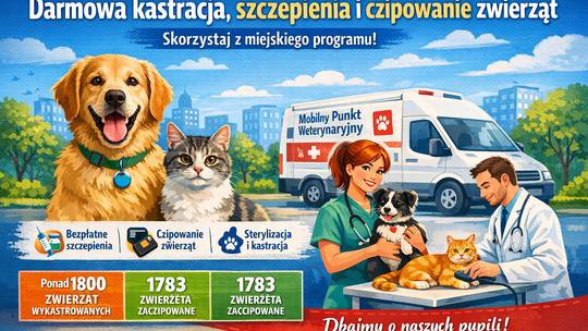 Darmowa kastracja, szczepienia i czipowanie zwierząt – rusza kolejna edycja miejskiego programu
