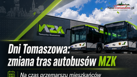 Dni Tomaszowa: zmiana tras autobusów MZK na czas przemarszu mieszkańców