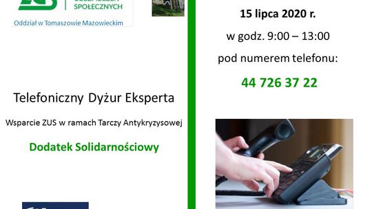 Dodatek solidarnościowy –telefoniczny dyżur ekspertów ZUS