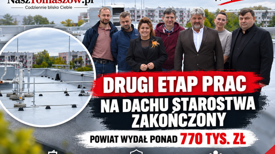 Drugi etap prac na dachu starostwa zakończony. Powiat wydał ponad 770 tys. zł