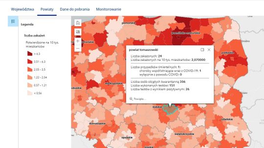 Duży wzrost liczby zachorowań. Duża liczba zgonów