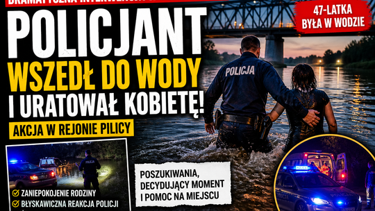 Dzielnicowi uratowali kobietę nad Pilicą. Decydujące były minuty