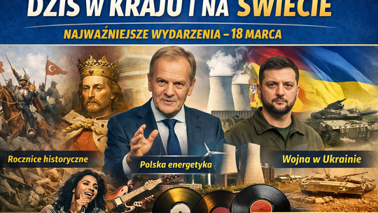 Dziś w kraju i na świecie – najważniejsze wydarzenia 18 marca. Energetyka, Ukraina, historia i muzyka