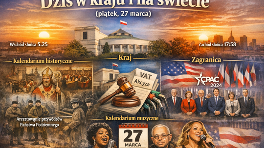 Dziś w kraju i na świecie (piątek, 27 marca)