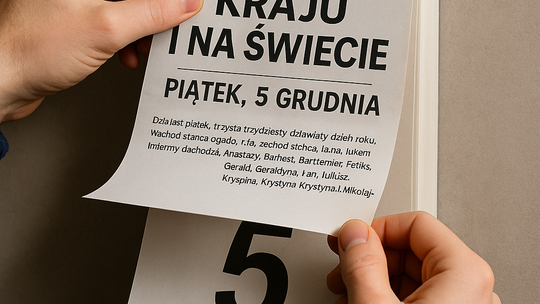 Dziś w kraju i na świecie (piątek, 5 grudnia)