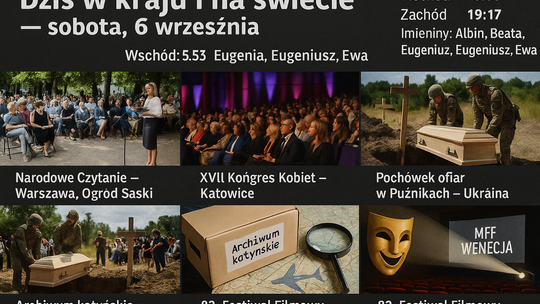 Dziś w kraju i na świecie (sobota, 6 września)