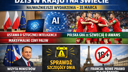 Dziś w kraju i na świecie (wtorek, 31 marca)