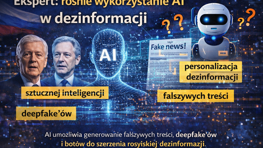 Ekspert: rośnie wykorzystanie AI w dezinformacji