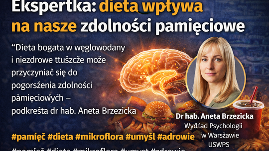 Ekspertka: dieta wpływa na nasze zdolności pamięciowe