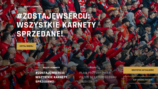 Ekstraklasa piłkarska - kibice Widzewa znów wykupili wszystkie karnety Ekstraklasa piłkarska - kibice Widzewa znów wykupili wszystkie karnety