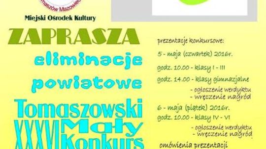 Eliminacje powiatowe XXXVI Tomaszowskiego Małego Konkursu Recytatorskiego.