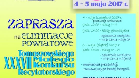 Eliminacje powiatowe XXXVII Małego Tomaszowskiego Konkursu Recytatorskiego