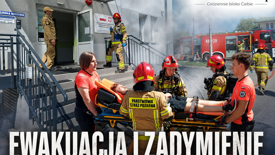 Ewakuacja i zadymienie w scenariuszu ćwiczeń. Służby sprawdzały gotowość w Tomaszowie