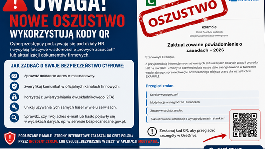 Fałszywe „nowe zasady w firmie”. CERT Polska ostrzega przed nową kampanią oszustów