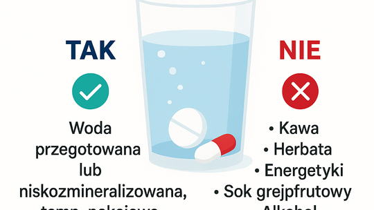 Farmaceutka: popijanie leków wodą to kluczowy element terapii