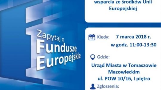 Fundusze Europejskie. Bezpłatne porady w magistracie