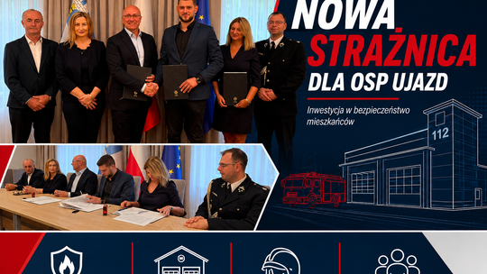 Gmina Ujazd podpisała umowę na budowę nowej strażnicy dla OSP Ujazd