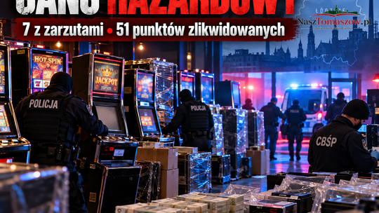 Hazardowa ośmiornica w Łódzkiem. 58 zatrzymanych, 287 automatów i blisko 600 tysięcy złotych
