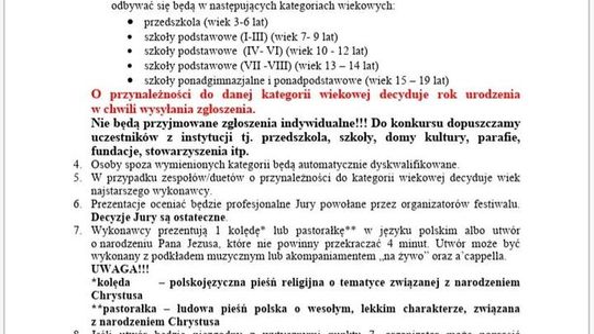 II LO zaprasza do udziału w X Tomaszowskim Festiwalu Kolęd i Pastorałek – on-line