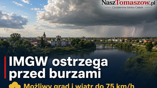 IMGW ostrzega przed burzami. Alert obejmuje także Tomaszów Mazowiecki
