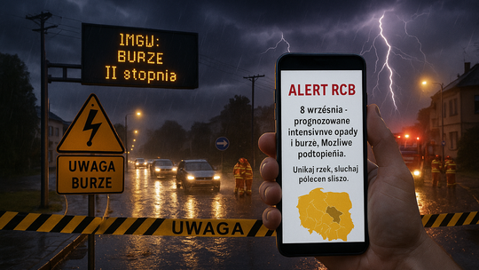 IMGW ostrzega przed burzami na południu i w centrum; alert RCB (aktl. 2)