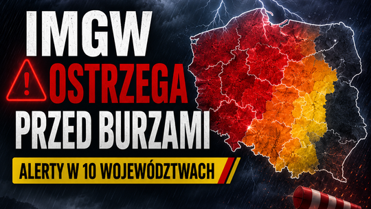 IMGW ostrzega przed gwałtownymi burzami. Wiatr może osiągać nawet 100 km/h
