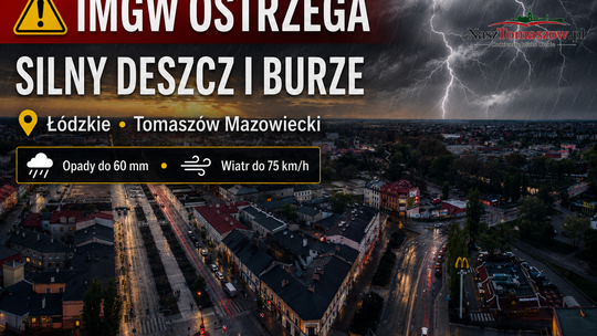 IMGW ostrzega Tomaszów. Nadciągają ulewy i burze. Możliwe 60 mm deszczu