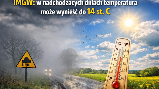 IMGW: w nadchodzących dniach temperatura może wynieść do 14 st. C